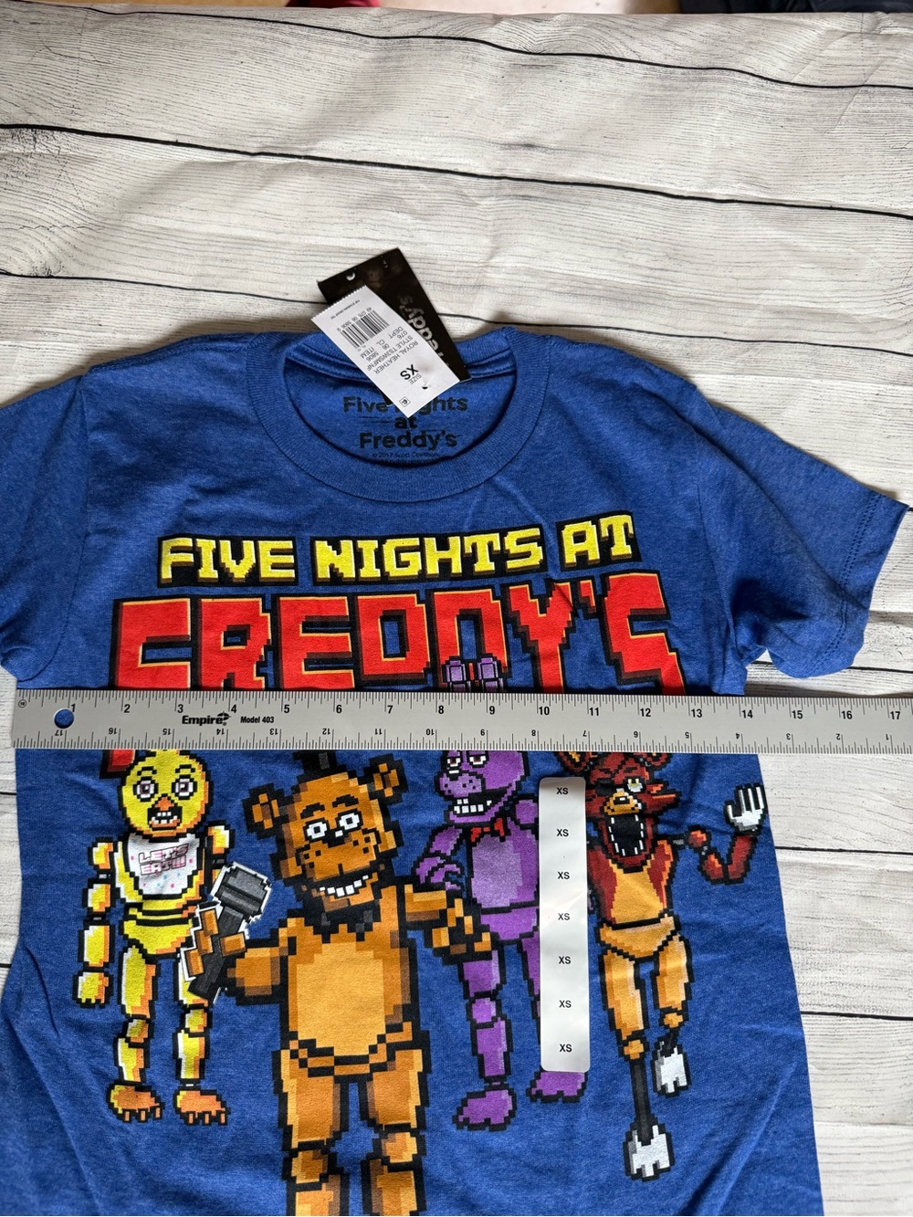 Five Nights at Freddy's Blue Graphic Tee boys XS - Picture 6 of 6